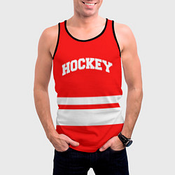 Майка-безрукавка мужская Hockey - две волосы, цвет: 3D-черный — фото 2