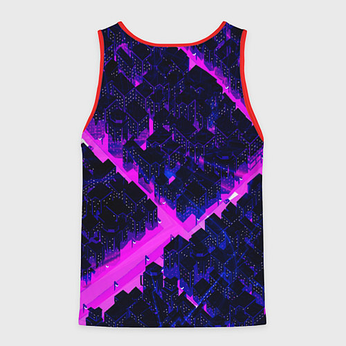 Мужская майка без рукавов Спящий город / 3D-Красный – фото 2