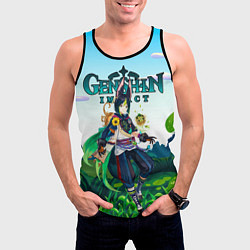 Майка-безрукавка мужская Тигнари Геншин импакт, цвет: 3D-черный — фото 2