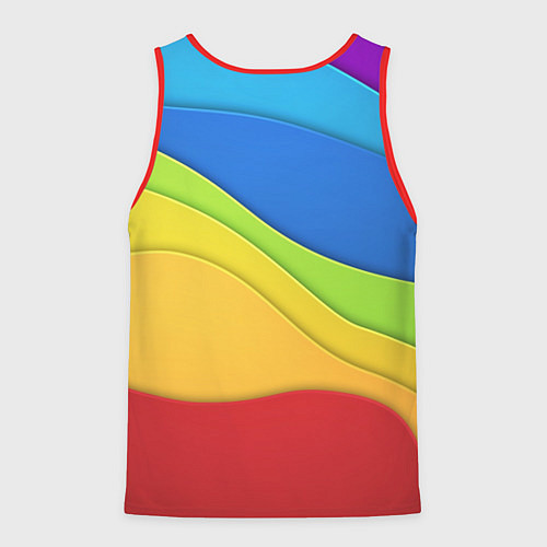 Мужская майка без рукавов Семь цветов радуги / 3D-Красный – фото 2