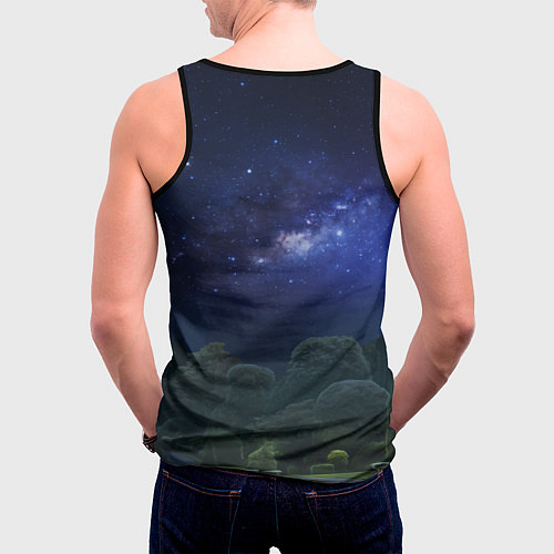 Мужская майка без рукавов История любви Влад / 3D-Черный – фото 4