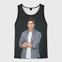 Майка-безрукавка мужская Фаворит Александр, цвет: 3D-черный