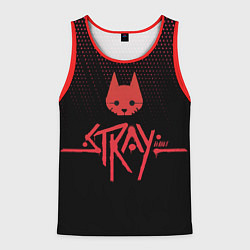 Майка-безрукавка мужская Stray game cat бродячий кот игра, цвет: 3D-красный