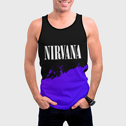 Майка-безрукавка мужская Nirvana purple grunge, цвет: 3D-черный — фото 2