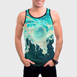 Майка-безрукавка мужская Поток воды, цвет: 3D-черный — фото 2