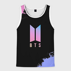 Майка-безрукавка мужская BTS Blue And Pink, цвет: 3D-белый