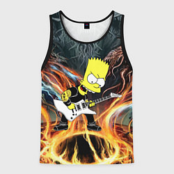 Майка-безрукавка мужская Барт Симпсон - соло на гитаре, цвет: 3D-черный