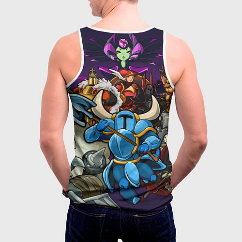 Мужская майка без рукавов Shovel knight and enemy / 3D-Белый – фото 4