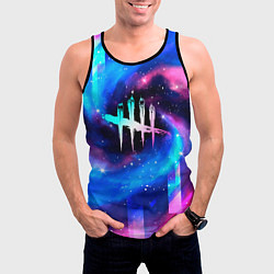 Майка-безрукавка мужская Dead by Daylight неоновый космос, цвет: 3D-черный — фото 2