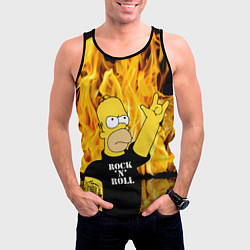 Майка-безрукавка мужская Homer Simpson - Rock n Roll!, цвет: 3D-черный — фото 2