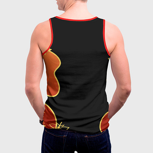 Мужская майка без рукавов Кимоно Кадзухи - осенняя листва / 3D-Красный – фото 4