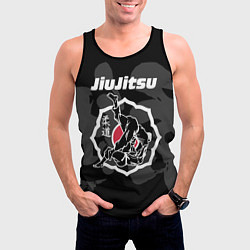 Майка-безрукавка мужская Jiu-jitsu throw logo, цвет: 3D-черный — фото 2