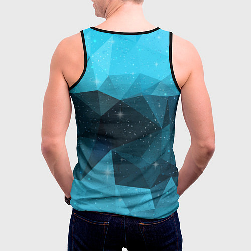 Мужская майка без рукавов Полигональный космос / 3D-Черный – фото 4