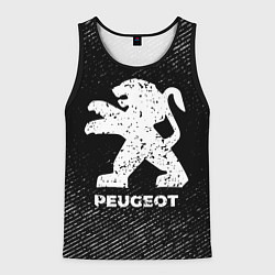 Мужская майка без рукавов Peugeot с потертостями на темном фоне