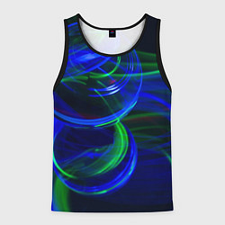 Майка-безрукавка мужская Неоновые лучи и шар во тьме, цвет: 3D-черный