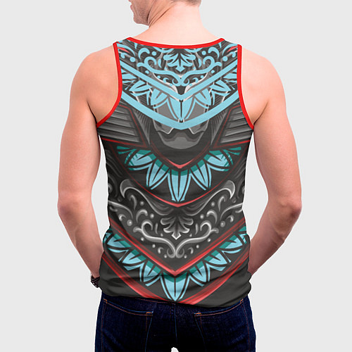 Мужская майка без рукавов Узорчатые узоры / 3D-Красный – фото 4
