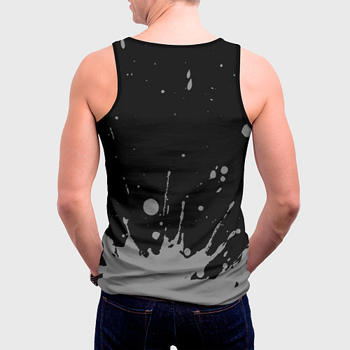 Мужская майка без рукавов Павел - в красной рамке на темном / 3D-Черный – фото 4