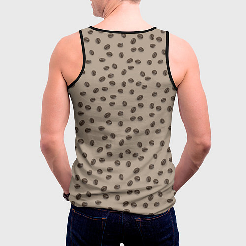 Мужская майка без рукавов Кофейные зерна паттерн / 3D-Черный – фото 4