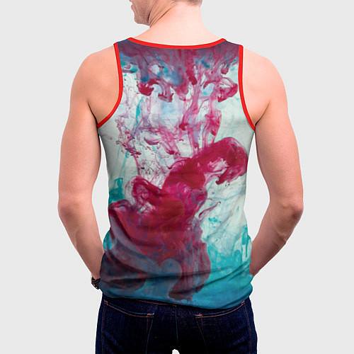 Мужская майка без рукавов Абстрактный красочный дым / 3D-Красный – фото 4