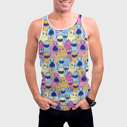 Майка-безрукавка мужская Монстры пушистые, цвет: 3D-белый — фото 2
