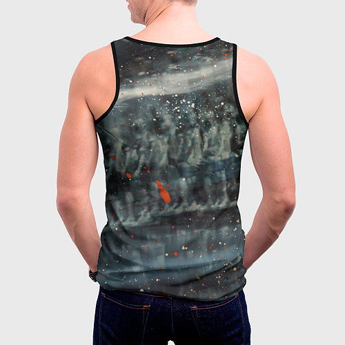 Мужская майка без рукавов Абстрактные тени и капли красок / 3D-Черный – фото 4