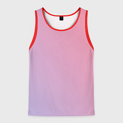 Майка-безрукавка мужская Градиент - розовая пастель, цвет: 3D-красный