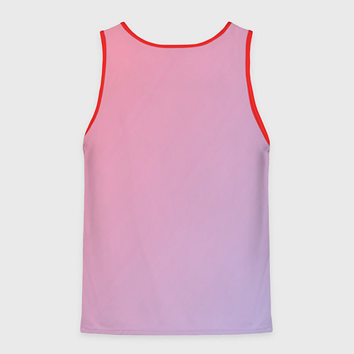 Мужская майка без рукавов Градиент - розовая пастель / 3D-Красный – фото 2