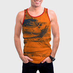 Майка-безрукавка мужская Абстрактная оранжевая поверхность и чёрные тени, цвет: 3D-красный — фото 2