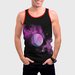 Майка-безрукавка мужская Космическая Луна в дыму, цвет: 3D-красный — фото 2