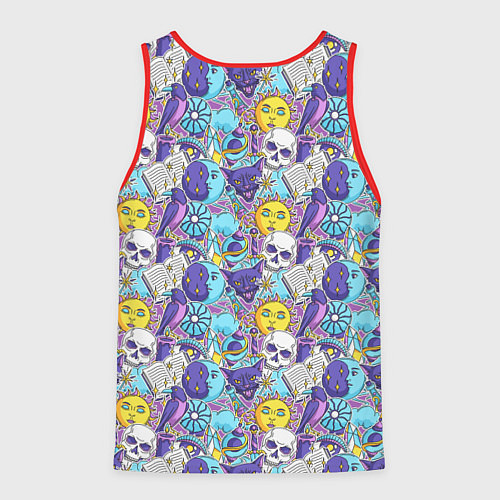 Мужская майка без рукавов Череп и солнце / 3D-Красный – фото 2