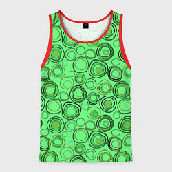 Майка-безрукавка мужская Ярко-зеленый неоновый абстрактный узор, цвет: 3D-красный