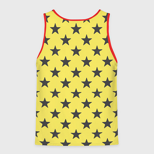 Мужская майка без рукавов Звездный фон желтый / 3D-Красный – фото 2