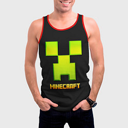 Майка-безрукавка мужская Minecraft: neon logo, цвет: 3D-красный — фото 2