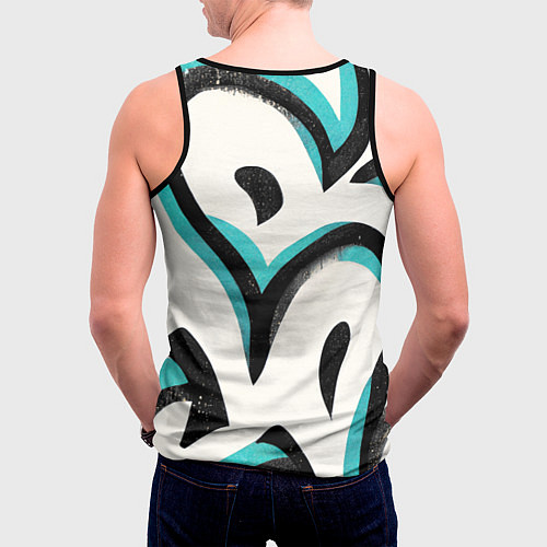 Мужская майка без рукавов Узоры в стиле граффити / 3D-Черный – фото 4
