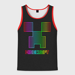 Мужская майка без рукавов Minecraft logo neon