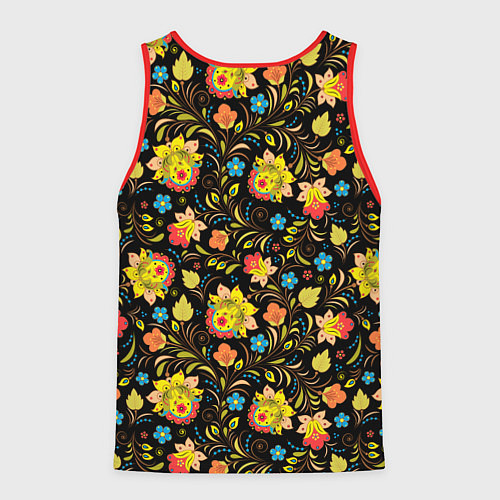 Мужская майка без рукавов Русский яркий узор / 3D-Красный – фото 2