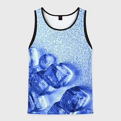 Майка-безрукавка мужская Кубики льда и капли воды, цвет: 3D-черный