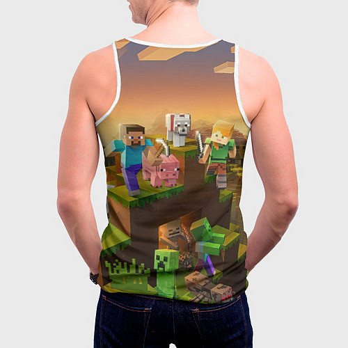 Мужская майка без рукавов Денис Майнкрафт / 3D-Белый – фото 4