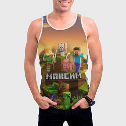 Майка-безрукавка мужская Максим Minecraft, цвет: 3D-белый — фото 2