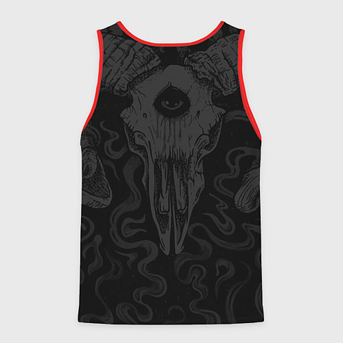 Мужская майка без рукавов Slipknot - goat skull / 3D-Красный – фото 2