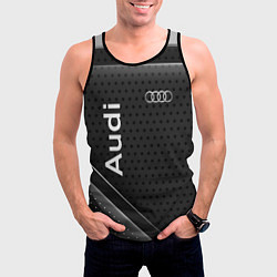 Майка-безрукавка мужская Audi карбон, цвет: 3D-черный — фото 2