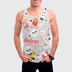 Майка-безрукавка мужская Skzoo Jinniret pattern cartoon avatar, цвет: 3D-белый — фото 2