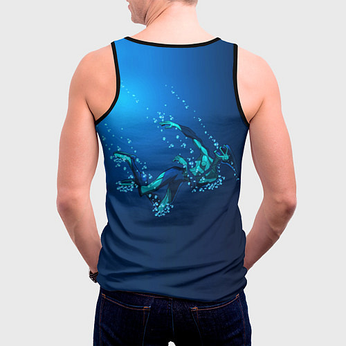 Мужская майка без рукавов Ихтиандр : человек - амфибия рисунок / 3D-Черный – фото 4