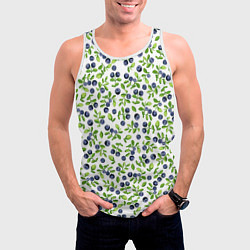 Майка-безрукавка мужская Лесная черника, цвет: 3D-белый — фото 2