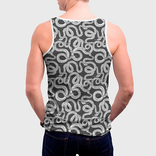 Мужская майка без рукавов Змея с языком / 3D-Белый – фото 4
