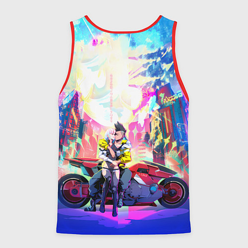 Мужская майка без рукавов Cyberpunk Edgerunners Люси и Дэвид / 3D-Красный – фото 2