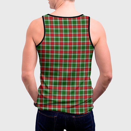 Мужская майка без рукавов Красно-зеленая клетка / 3D-Черный – фото 4