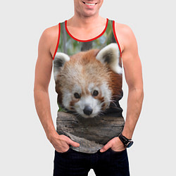Майка-безрукавка мужская Красная панда, цвет: 3D-красный — фото 2