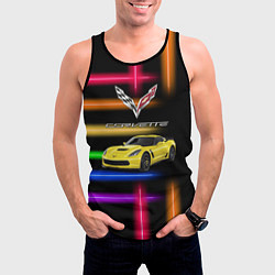 Майка-безрукавка мужская Chevrolet Corvette - гоночная команда - Motorsport, цвет: 3D-черный — фото 2