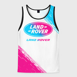 Майка-безрукавка мужская Land Rover neon gradient style, цвет: 3D-черный